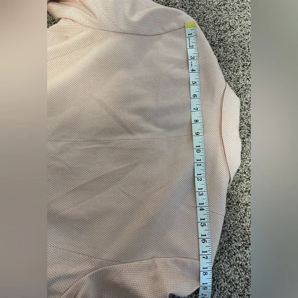 💗 💗TALBOTS Birdseye Knit One-Button Preppy Blazer - Peach & White 💗💗 - Picture 10 of 12